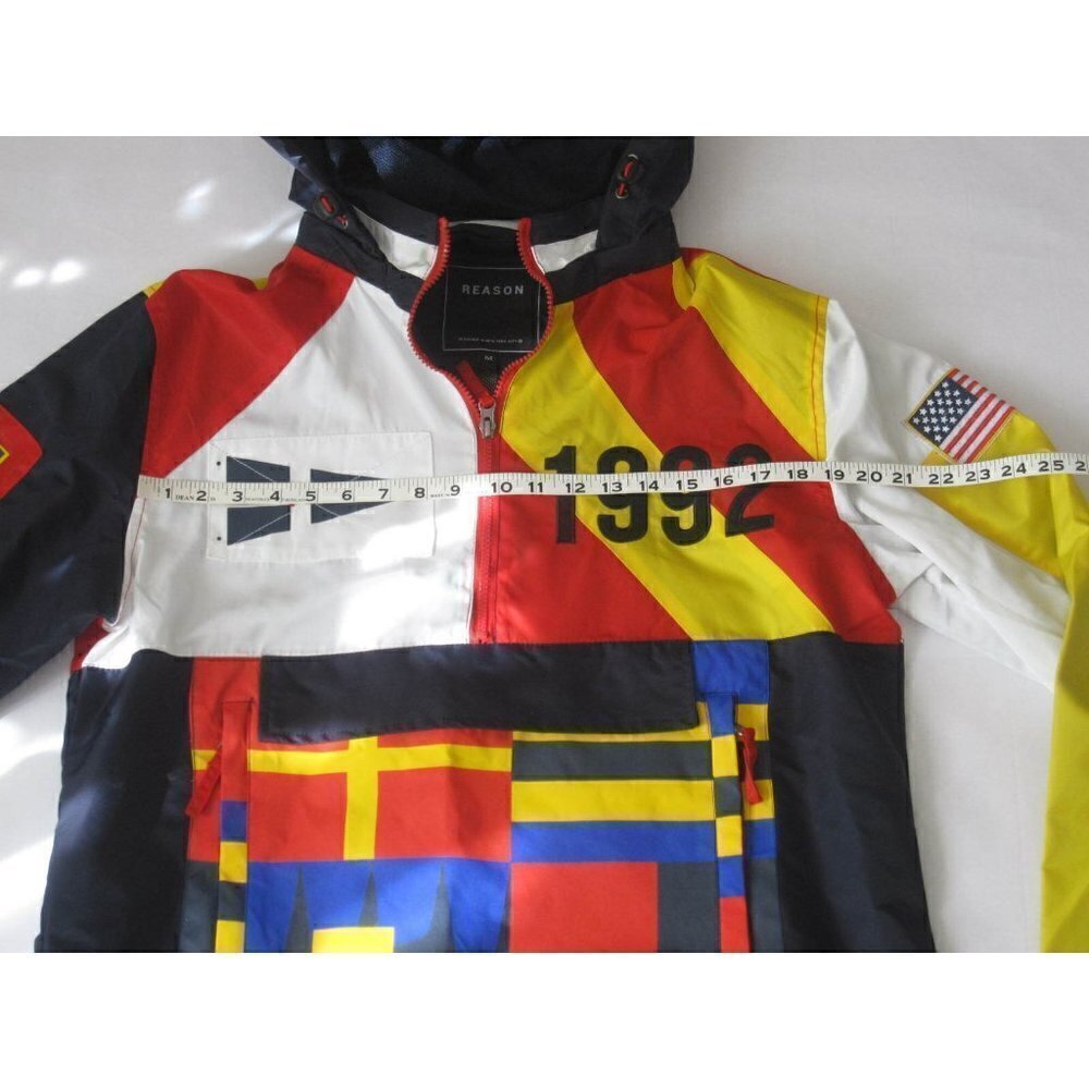 New W/ Tag Reason Half Zip USA Flag 1992 Pullover Hoodie Size Medium - Picture 3 of 10